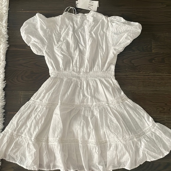 Zara White Lace Trim Mini Dress - Picture 2 of 8